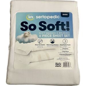 Sertapedic So soft 6 PCs Bedsheets. Queen set. Grey color